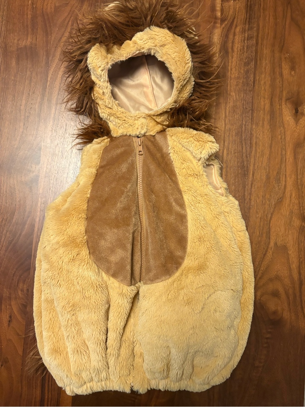 Plush Lion Kids Halloween Costume - Light Brown Hooded Jumpsuit